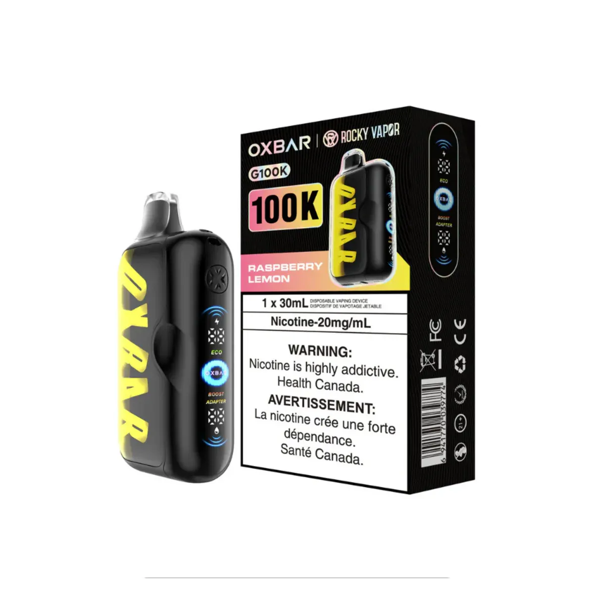 Product imageOxbar Rocky Vapor G100k - Raspberry Lemon