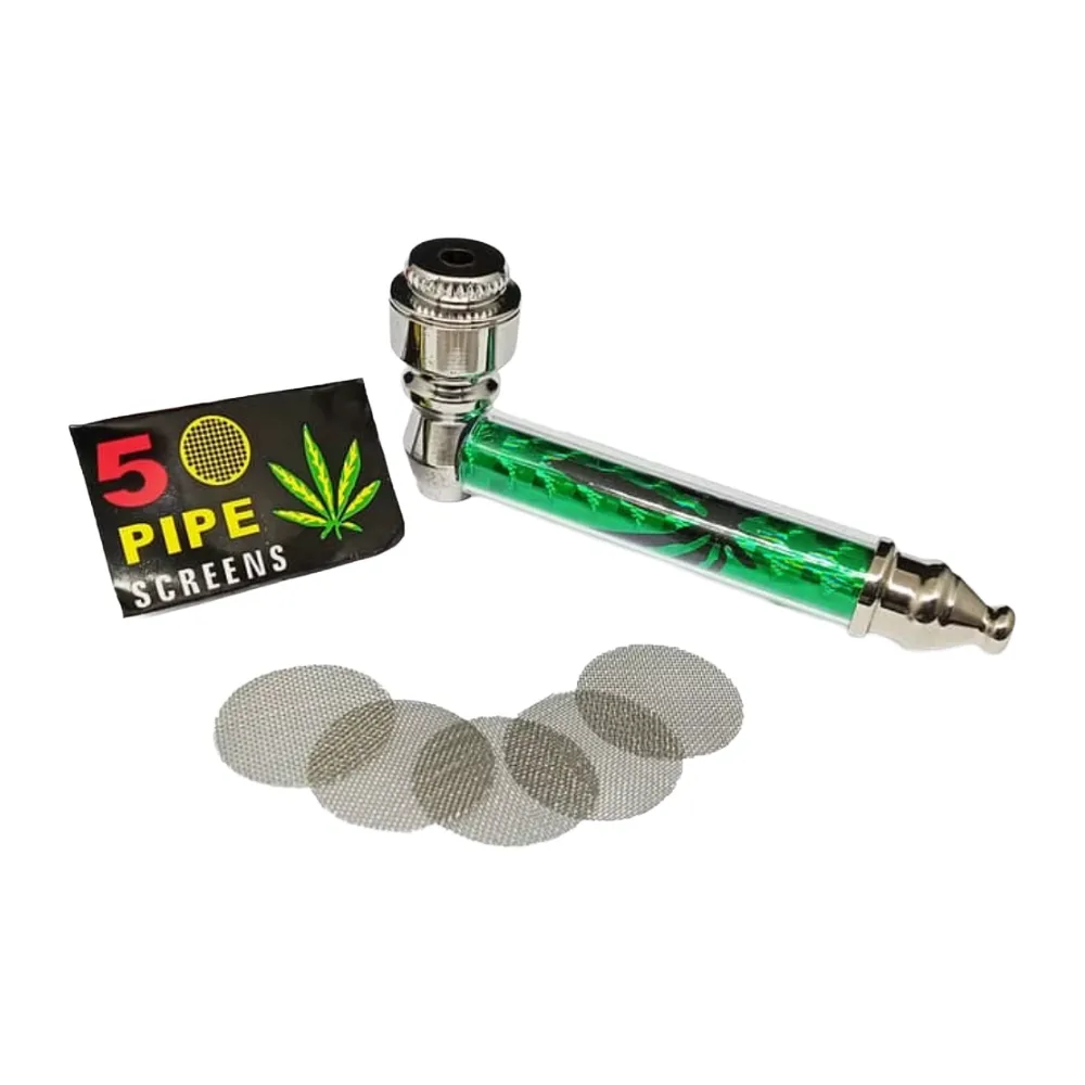 Metal Smoking Pipe & 5 Pipe Screens