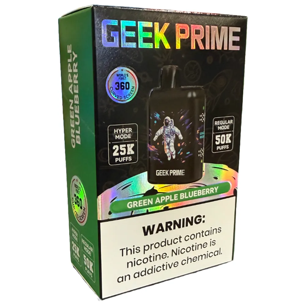Product imageGeek Prime 50k Puff 50mg - Green Apple Blueberry
