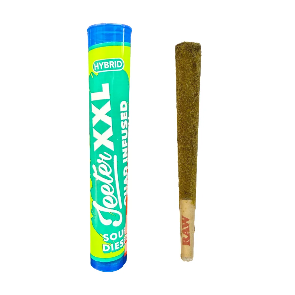 Product imageJeeter XXL Quad-Infused Sour Diesel Pre-Roll - 2.5g