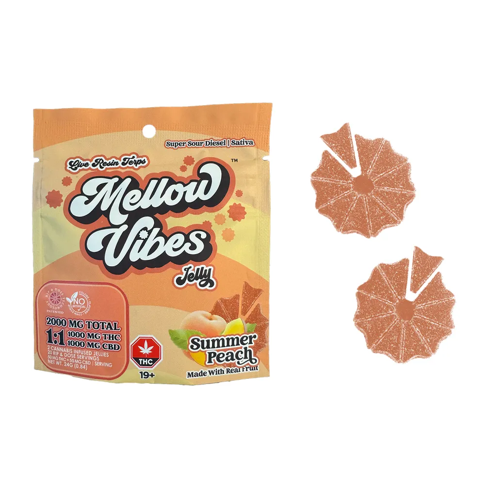 Product imageMellow Vibes 1:1 (THC & CBD) Live Resin Gummies - 2000mg