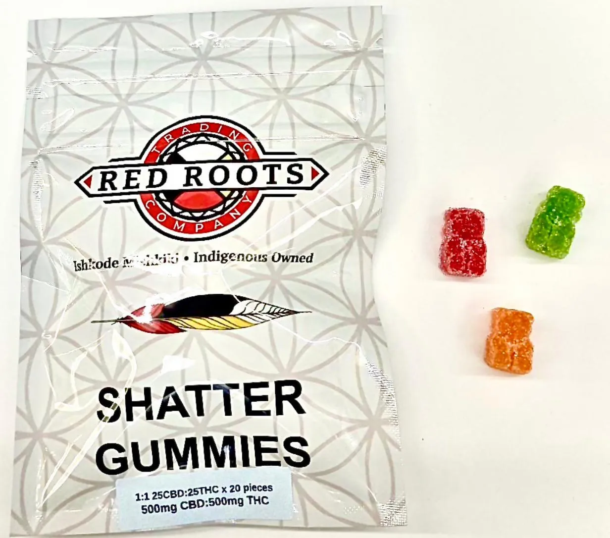 Product imageRed Roots Shatter Gummies 1:1 1000mg | 20 Pieces