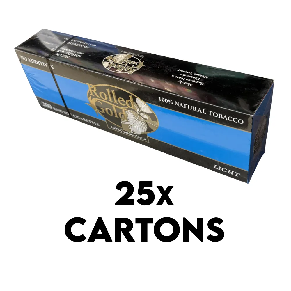 Product imageRolled Gold Light 20's Cigarettes - 25 Carton Bundle