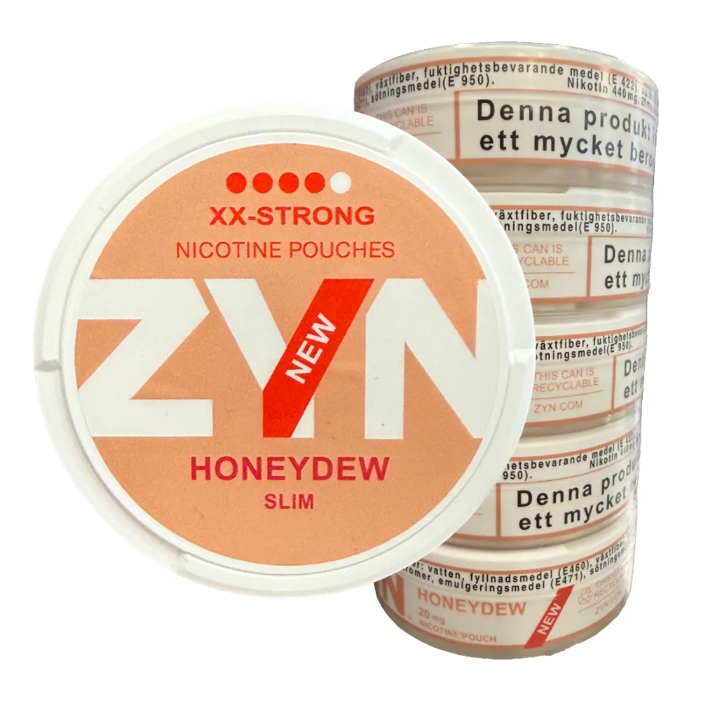 Product imageZYN Slim Nicotine Pouches 20mg - Honeydew (5-Can Sleeve)