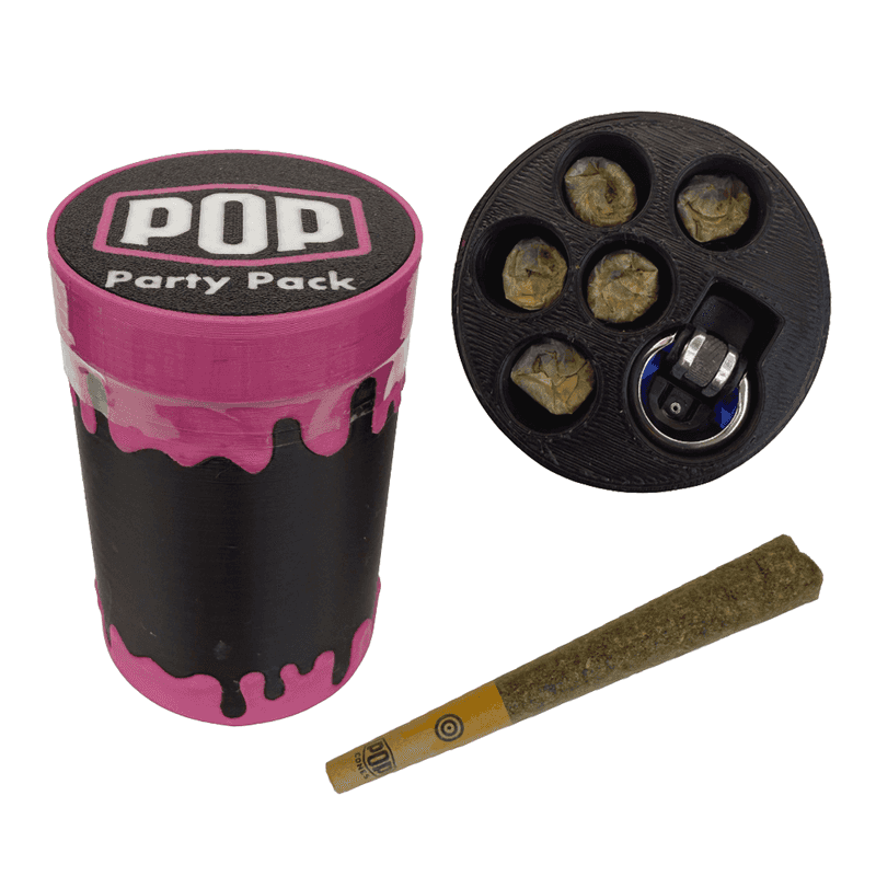 POP Mixed Fruits flavour Party Infused Pre-Rolls Pack & Lighter - 5pk - 1g Per Joint
